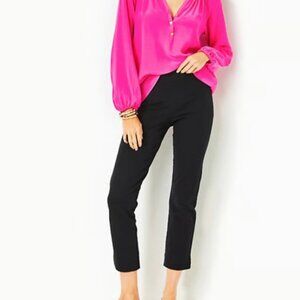 Lilly Pulitzer Merrin Bi-Stretch 27" Pant Black Pull On Stretch Pants Size 4